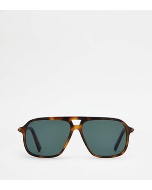 Tod's Squared Sunglasses With Temples - Green