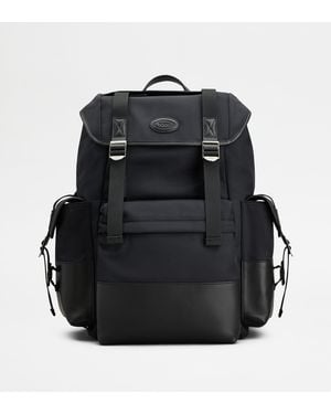 Tod's Rucksack Aus Stoff Und Leder Medium - Schwarz
