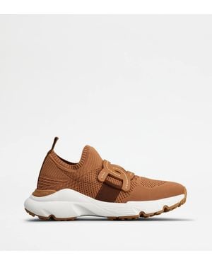 Tod's Brown Chain-link Detail Slip-on Sneakers