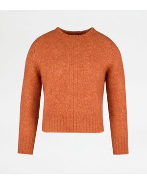 Tod's Rundhalspullover Aus Kaschmir Und Seide - Orange