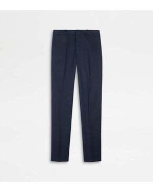 Tod's Pantaloni Flat Front - Blu