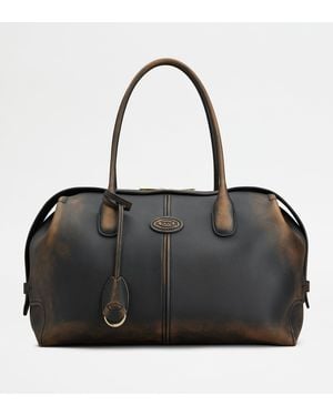 Tod's Bauletto En Cuir Grand - Noir