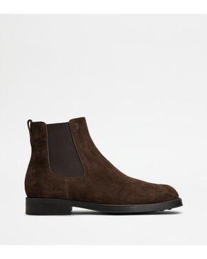 Tod's Suede Chelsea Boots - Brown