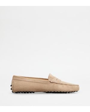 Tod's Gommino Mocassino in Pelle Scamosciata - Neutro