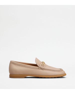 Tod's Leather Loafers - Natural