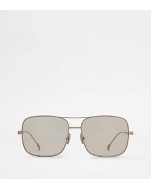 Tod's Occhiali Da Sole Squadrati Con Aste - Grigio