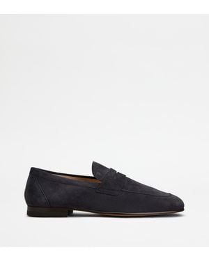Tod's Loafers Aus Pashmy-Veloursleder - Blau