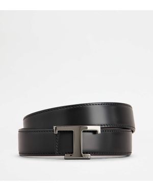 Tod's Cintura Reversibile T Timeless in Pelle - Nero