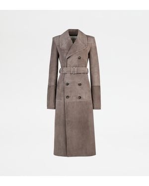 Tod's Trenchcoat Aus Pashmy-Veloursleder - Braun