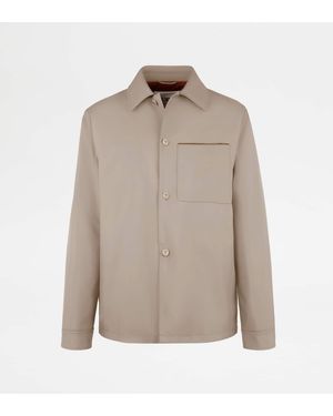 Tod's Shirt Jacket En Tissu Technique Light - Neutre
