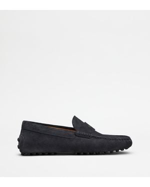 Tod's Mokassins Gommino Aus Veloursleder - Blau
