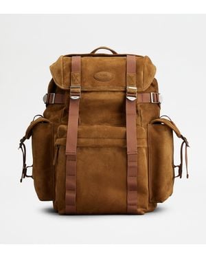 Tod's Rucksack Aus Veloursleder Medium - Braun