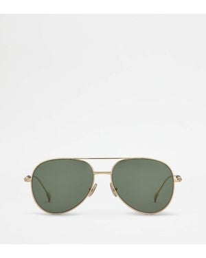 Tod's Teardrop Sunglasses With Temples - Green