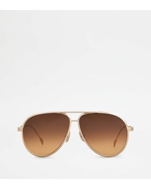 Tod's Teardrop Sunglasses With Temples - Brown