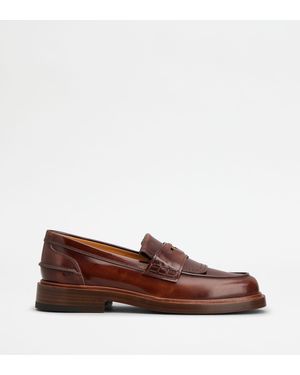 Tod's Loafers In Leather - Brown