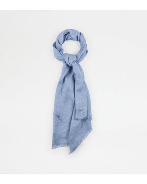 Tod's Linen Blend Scarf - Blue