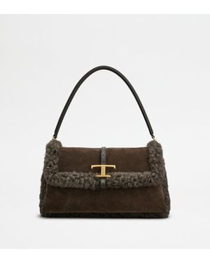 Tod's T Timeless Flap Bag - Black
