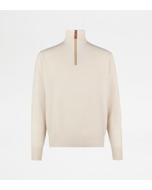 Tod's Half Zip Jumper - White