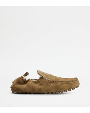 Tod's Mocassin Gommino Glove En Cuir Velours - Neutre
