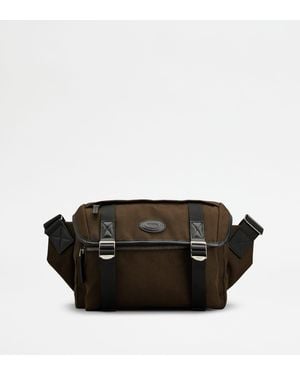 Tod's Umhängetasche Aus Stoffund Leder Small, Schwarz,Braun