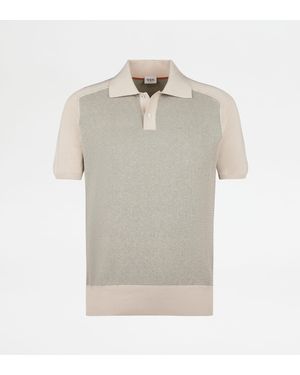 Tod's Silk Blend Polo Shirt - Grey