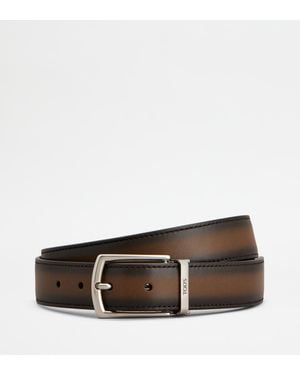 Tod's Ceinture Réglable Et Réversible En Cuir - Marron