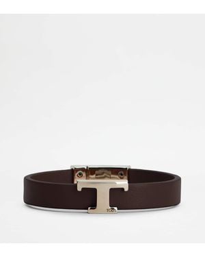 Tod's Bracciale T Timeless in Pelle - Marrone