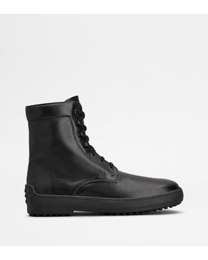 Tod's Stiefeletten Winter Gommino Aus Leder - Schwarz