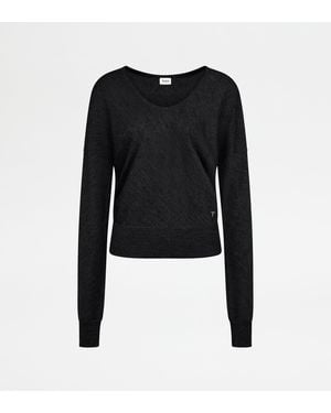Tod's Pullover Aus Einer Seidenmischung - Schwarz