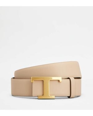 Tod's T Timeless Reversible Belt - Natural