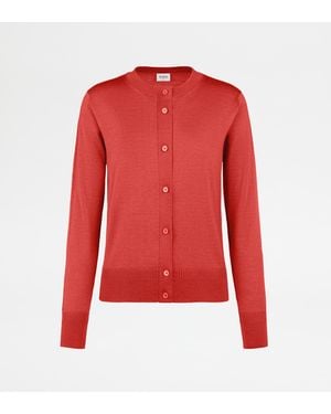 Tod's Cardigan Misto Seta - Rosso