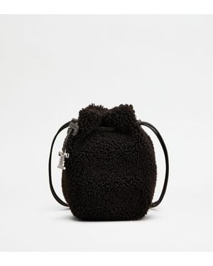 Tod's Beuteltasche Aus Shearling Micro - Schwarz