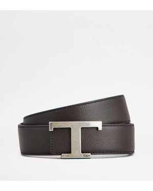 Tod's T Timeless Reversible Belt - Black