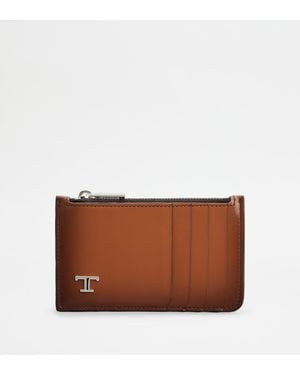 Tod's Porta Carte di Credito in Pelle - Marrone