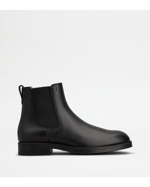 Tod's Leather Chelsea Ankle Boots - Black