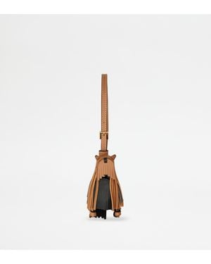Tod's Charm Yorky Aus Leder, Schwarz,Braun - Weiß