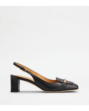 Tod's Slingback Court Shoes - Metallic