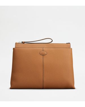 Tod's Busta Porta Documenti in Pelle Media - Marrone