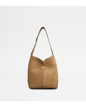 Tod's Di Bag Folio Shoulder Bag - Natural