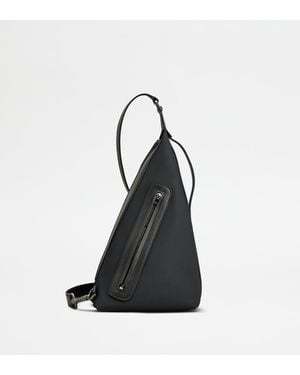 Tod's Ein-Schulter-Rucksack Aus Stoff Und Leder Small - Schwarz