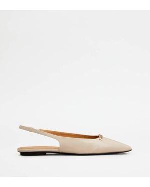 Tod's Slingback Ballerinas - White