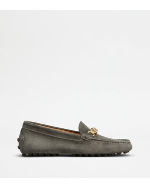 Tod's Mokassins Gommino Aus Veloursleder - Grün