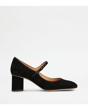 Tod's Mary Janes Aus Veloursleder - Schwarz