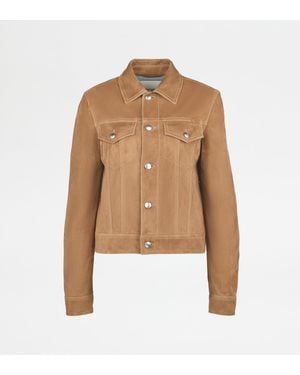 Tod's Trucker-Jacke Aus Pashmy-Veloursleder - Braun