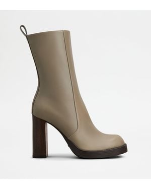 Tod's Bottine En Cuir - Gris