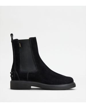 Tod's Gomma Suede Ankle Boots - Black