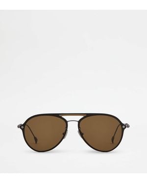 Tod's Mask Sunglasses With Temples - Brown