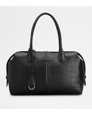 Tod's Di Bag Bauletto Aus Alligatorleder Large - Schwarz