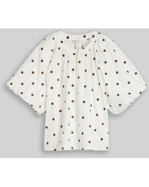 Tom Tailor DENIM Popeline Bluse mit Punkten - Weiß