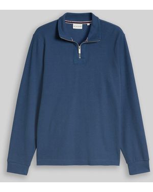 Tom Tailor Troyer Sweatshirt aus Baumwolle - Blau